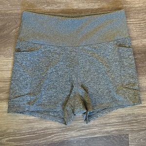 Dark grey biker shorts with pockets!